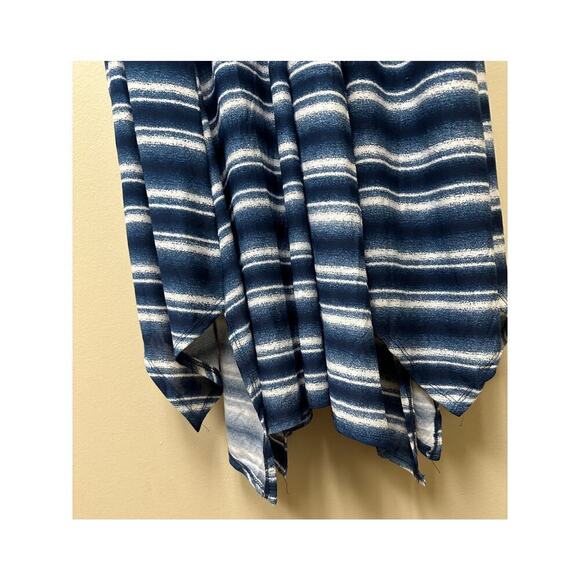 Vacation Euro Summer Blue White Ombre V-Neck Sleeveless Wrap Maxi Dress Size M - Picture 7 of 11